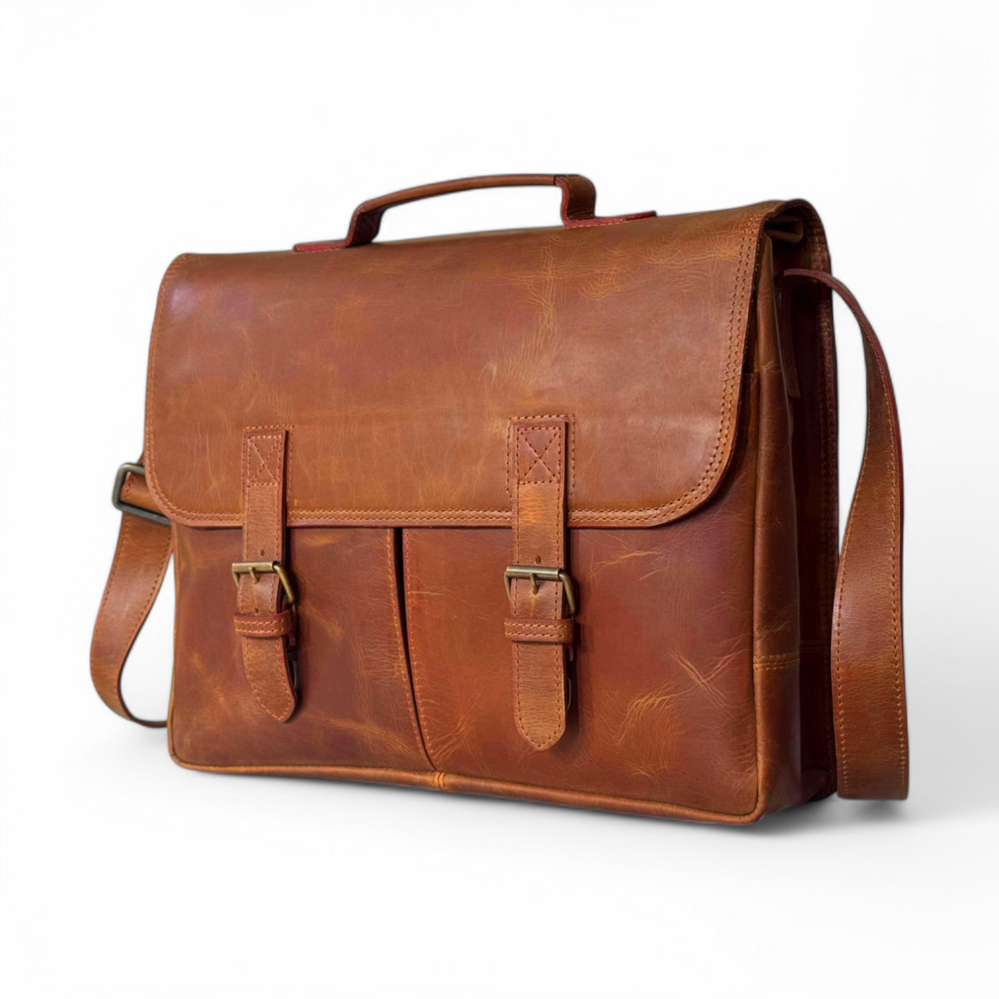 Classic Brown Leather Laptop Bag – Timeless Style & Function