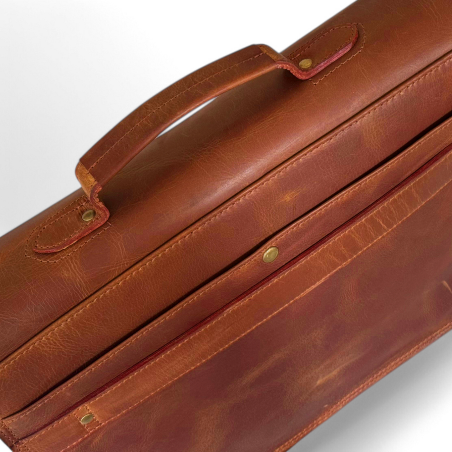 Classic Brown Leather Laptop Bag – Timeless Style & Function