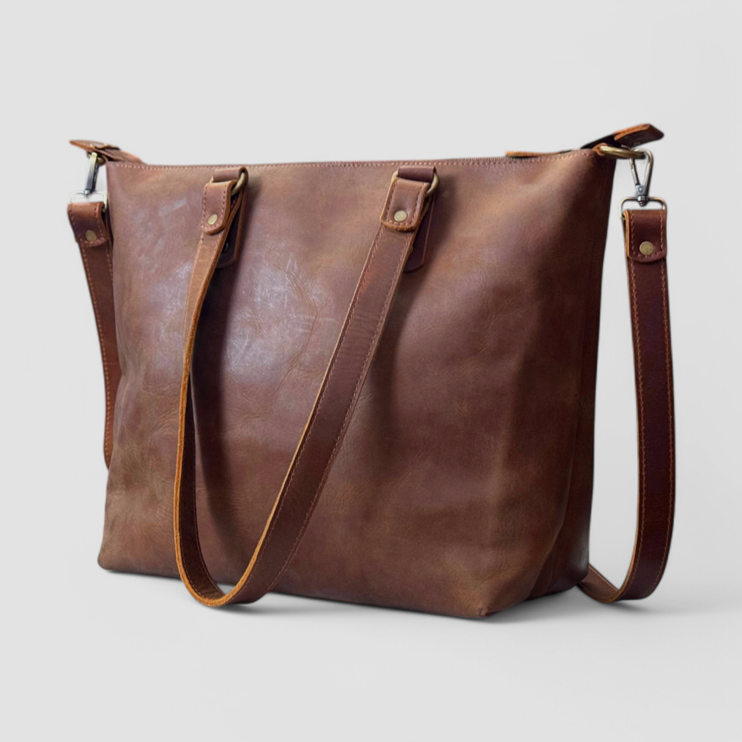 Brown Leather Tote Bag