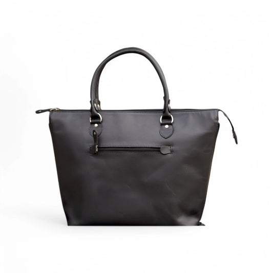 Black Leather Tote Bag