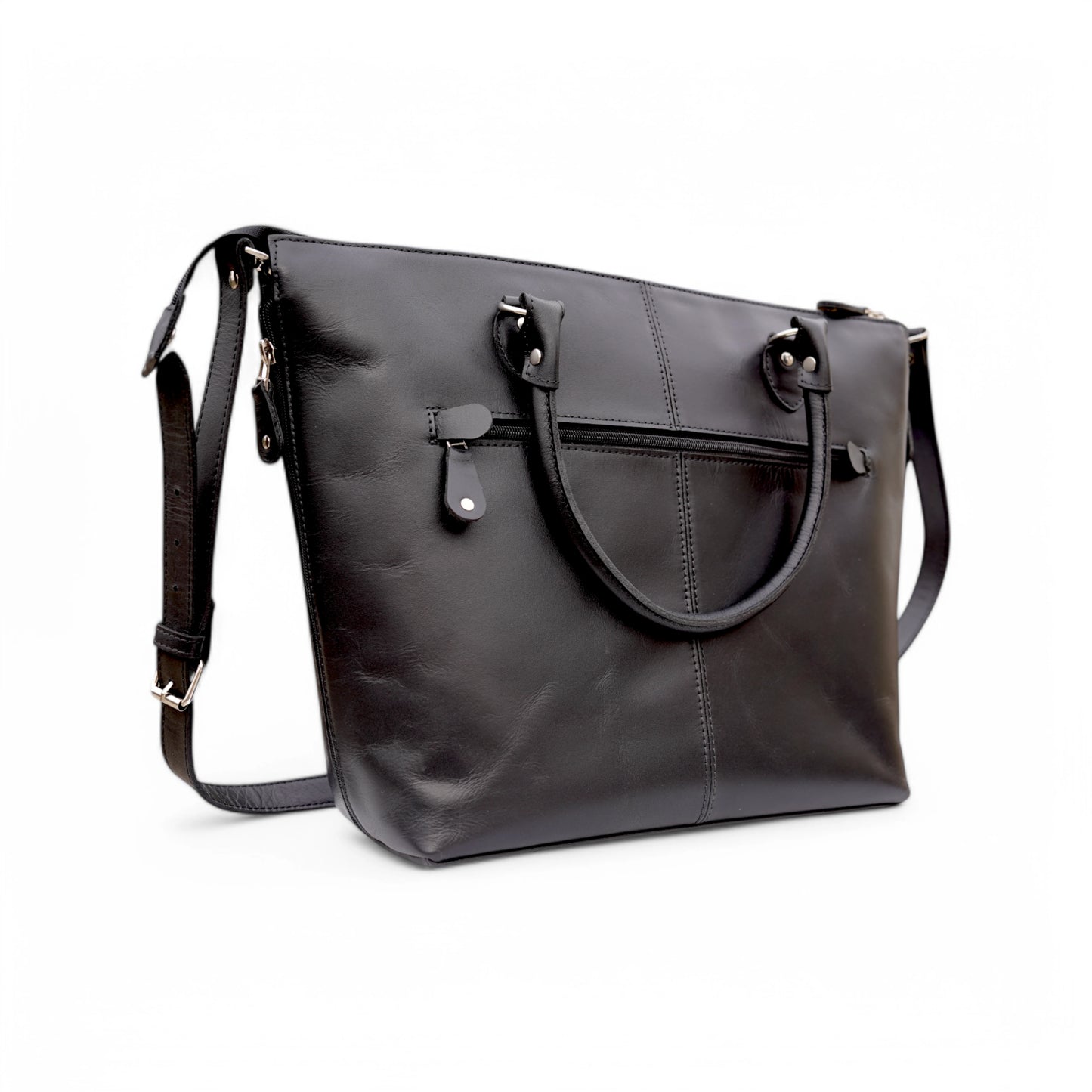 Black Leather Tote Bag