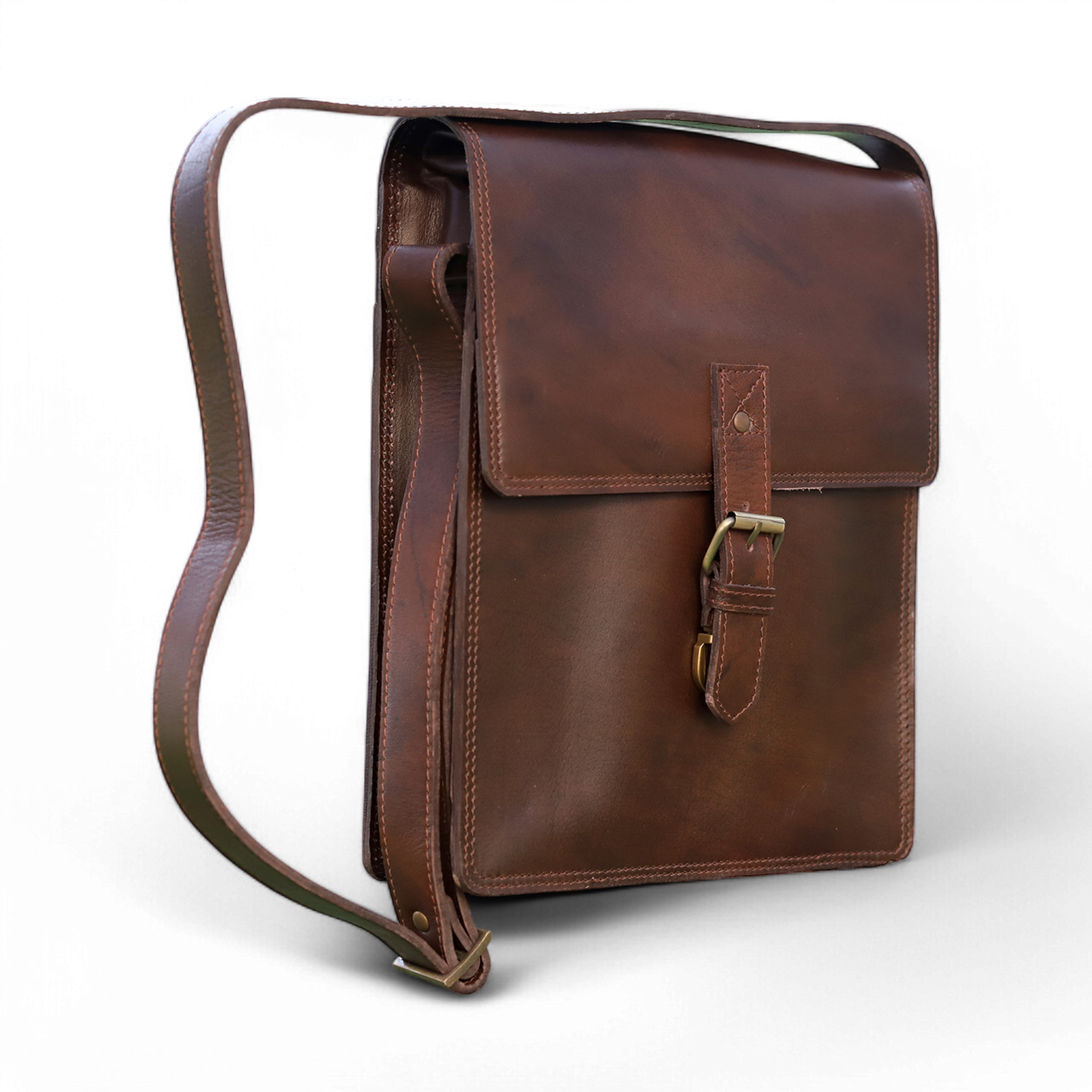 Stylish & Versatile Leather Brown Crossbody Bag