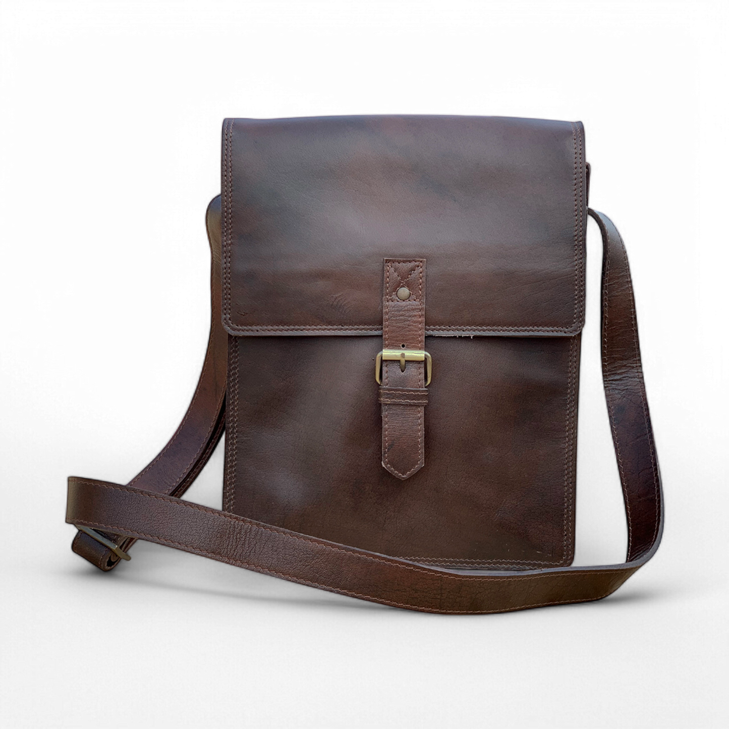 Stylish & Versatile Leather Brown Crossbody Bag