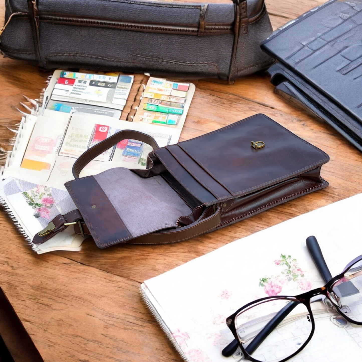 Stylish & Versatile Leather Brown Crossbody Bag