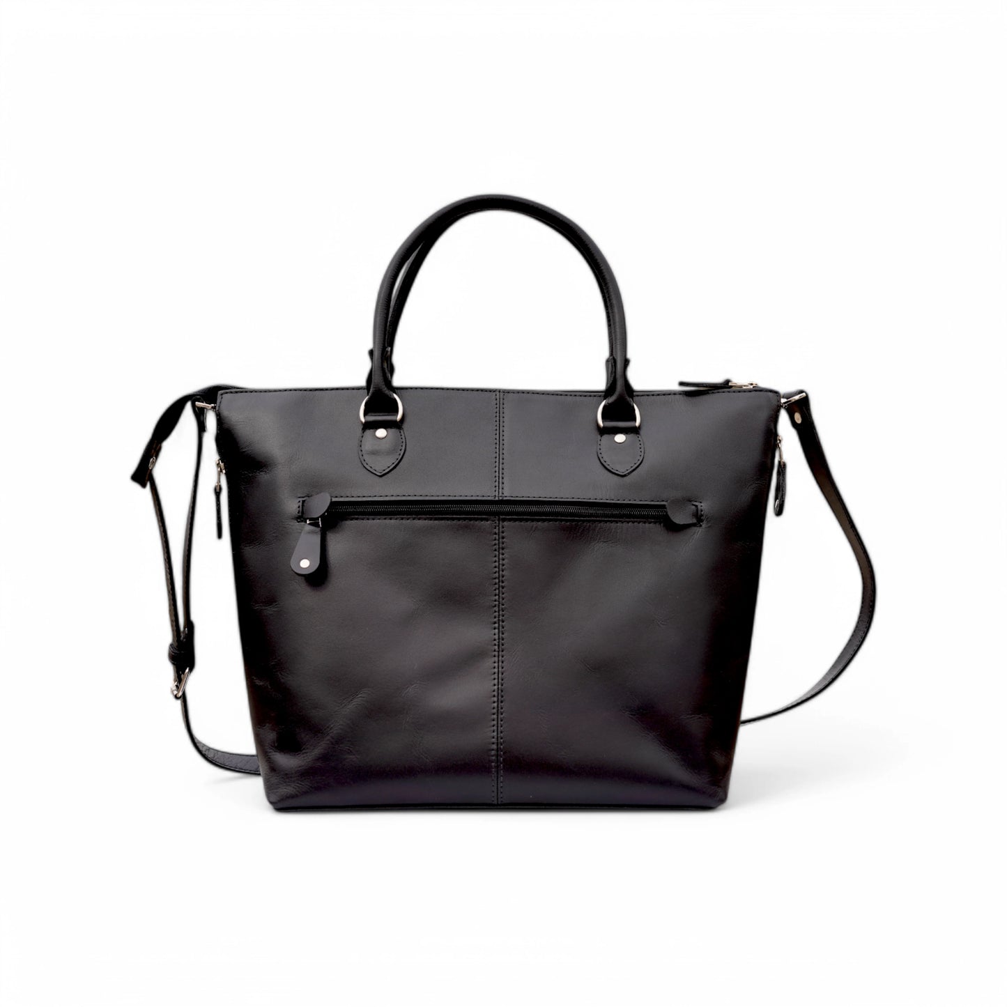 Black Leather Tote Bag