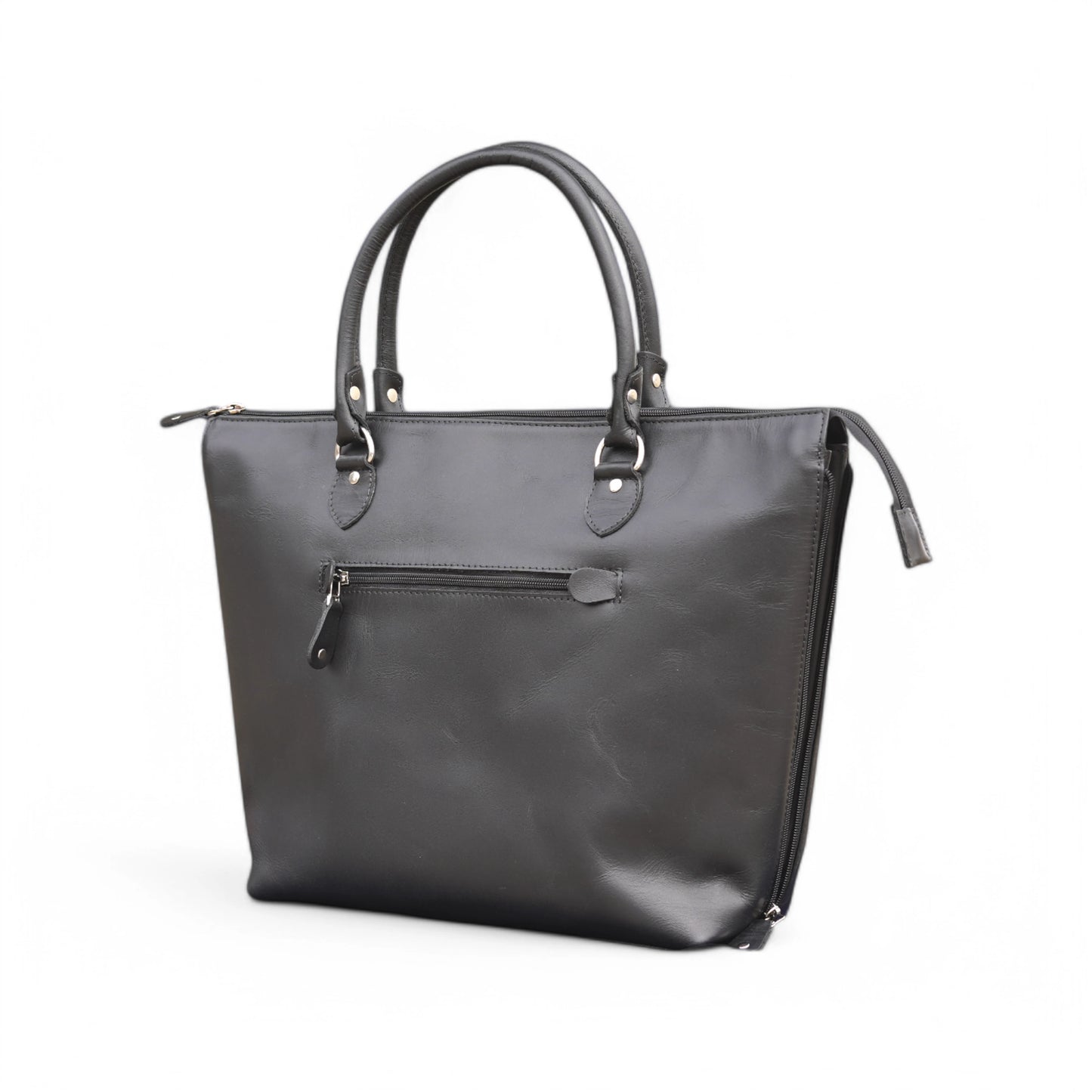 Black Leather Tote Bag
