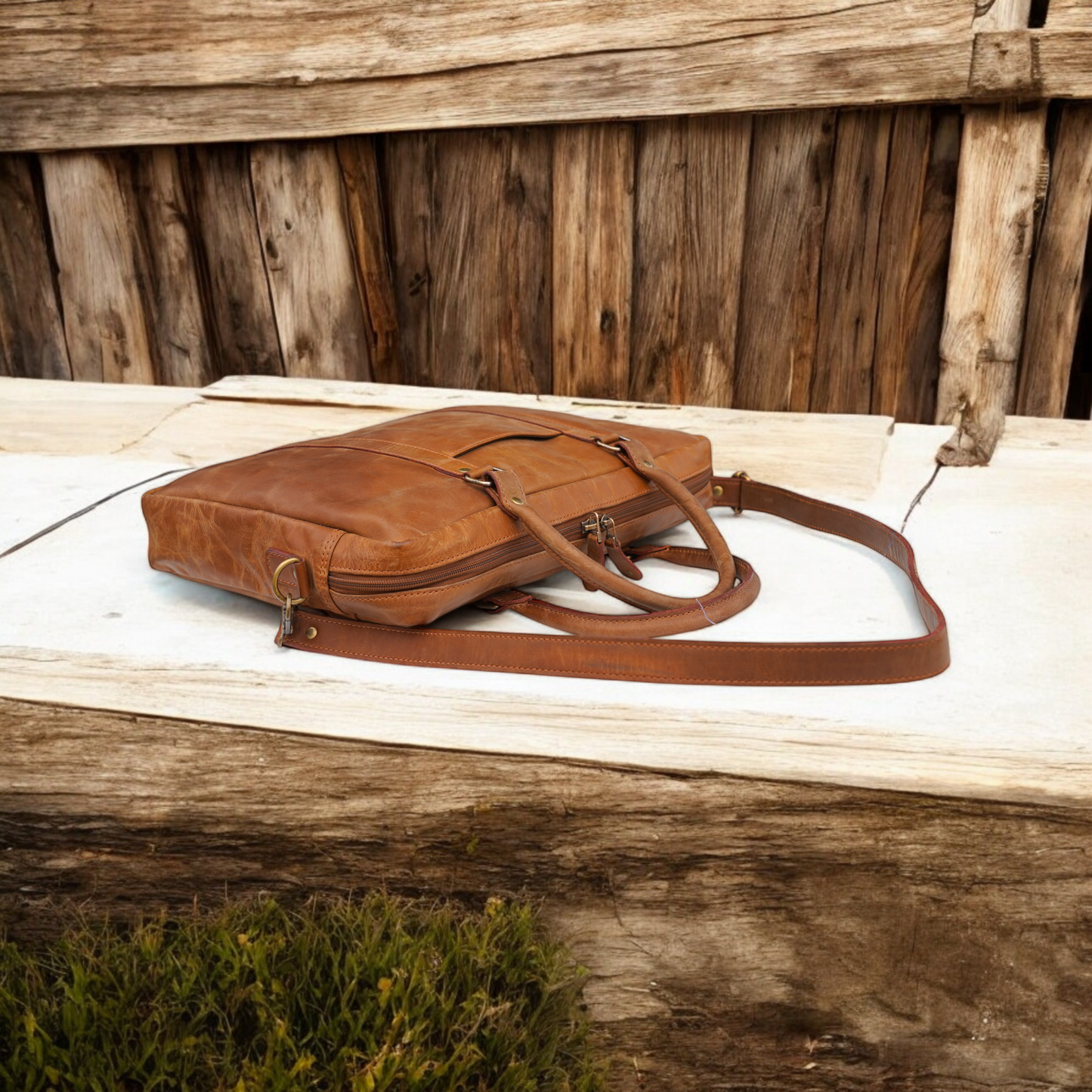 Premium Leather Laptop Bag for Work & Travel