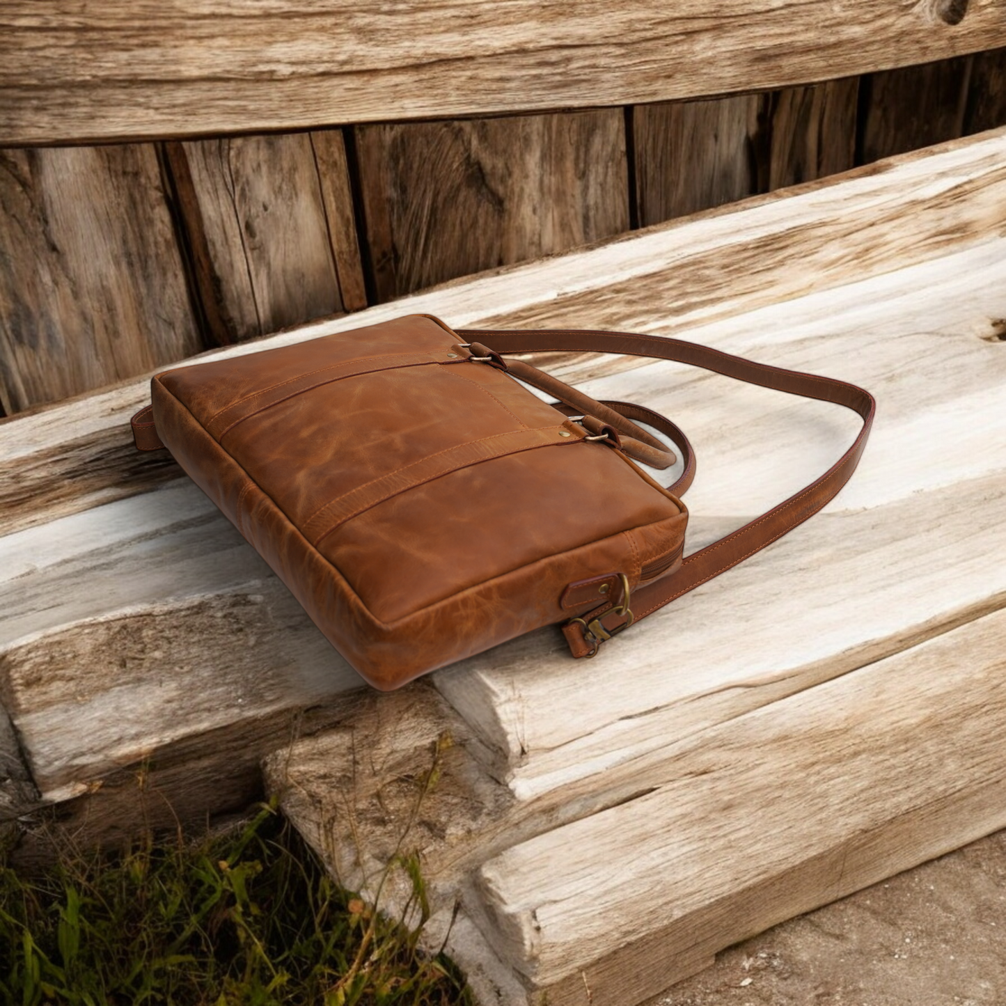 Premium Leather Laptop Bag for Work & Travel