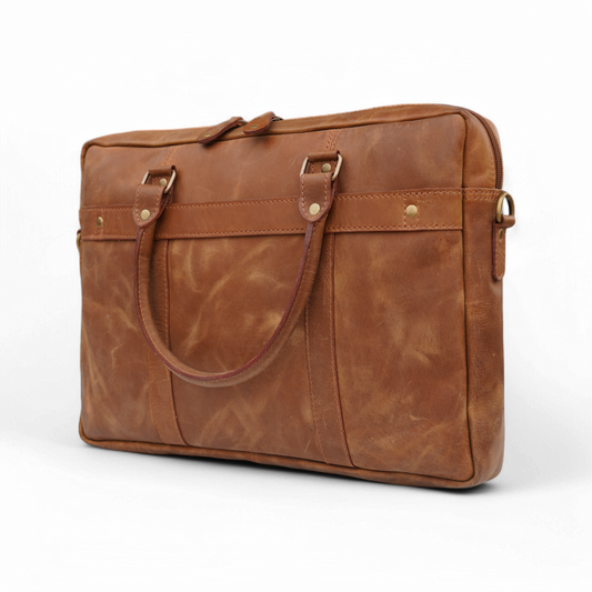 Premium Leather Laptop Bag for Work & Travel