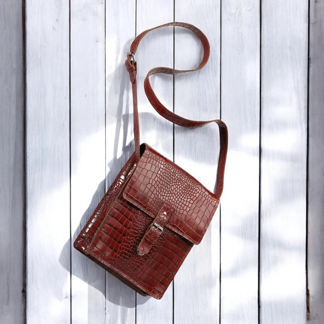 Chic & Timeless Leather Red Crossbody Bag