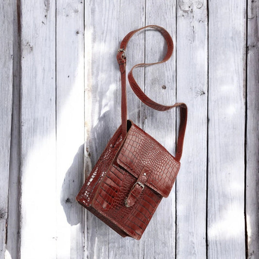 Chic & Timeless Leather Red Crossbody Bag
